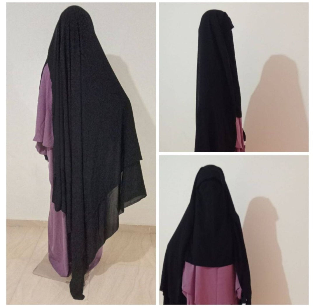 Extra lang Königsniqab mit Klappe und Steg