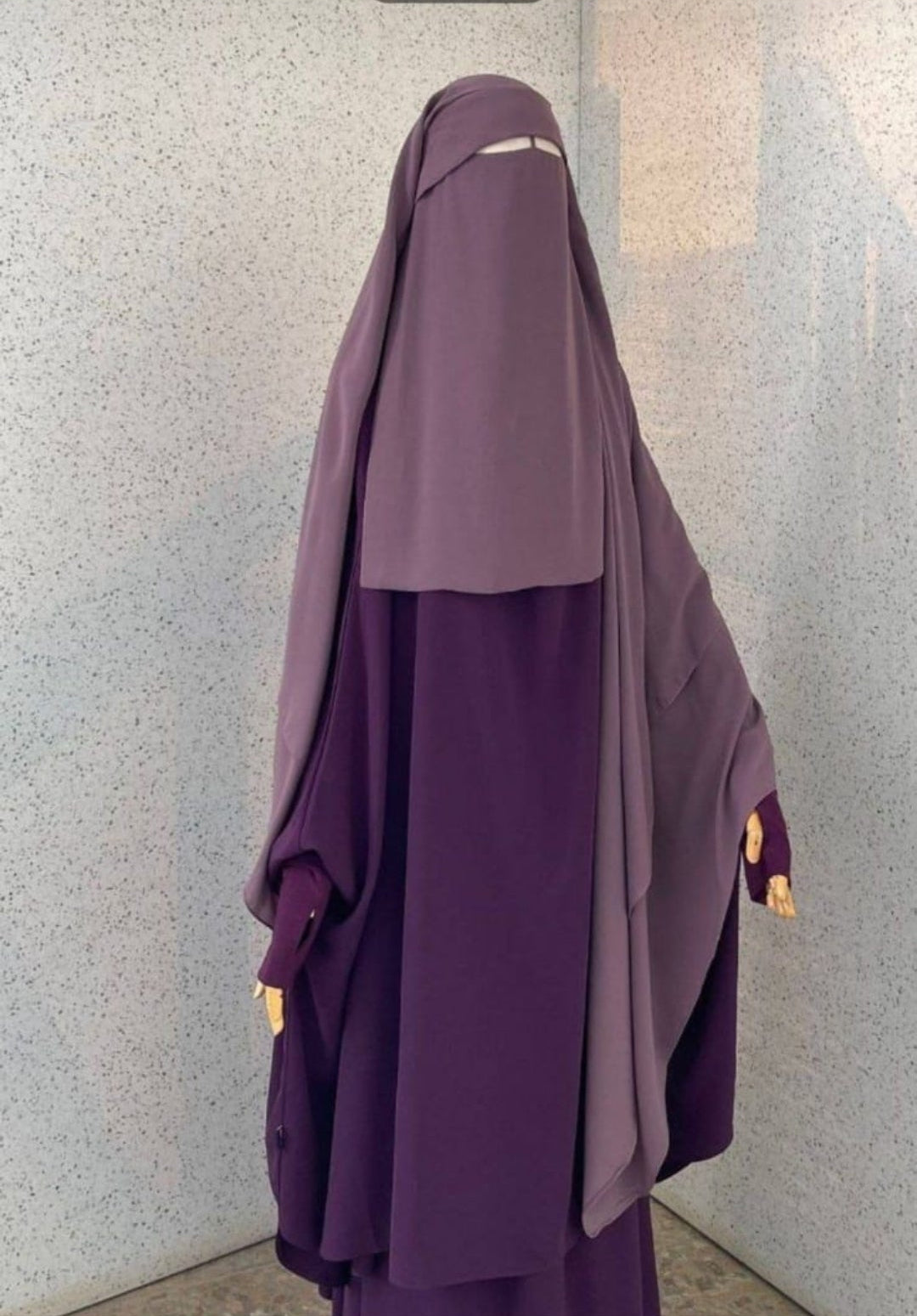 Extra lang Königsniqab mit Klappe und Steg