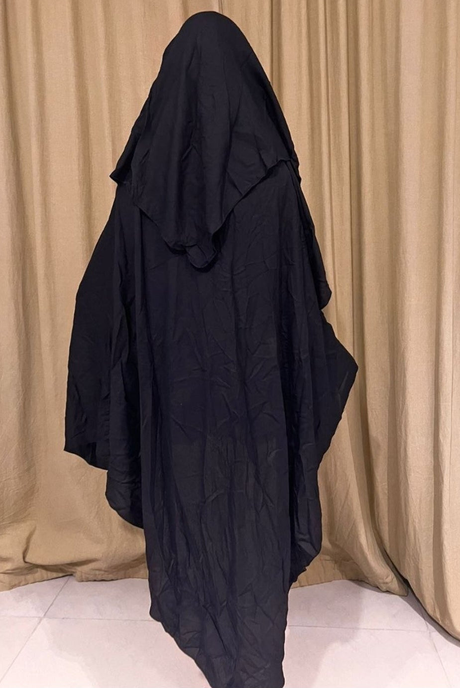 Zweilagiger Niqab mit Netz am Auge aus Baumwolle